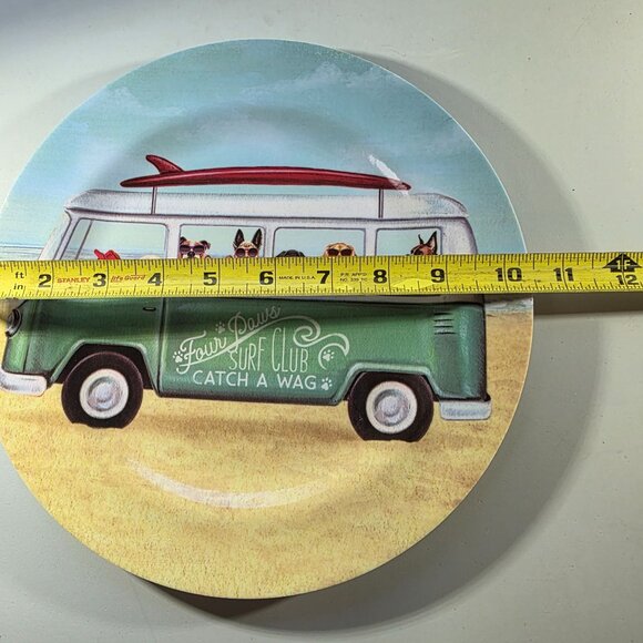 Melamine plate Beach Dogs surf beach summer Durable Lightweight anthropomorphic - Picture 5 of 5